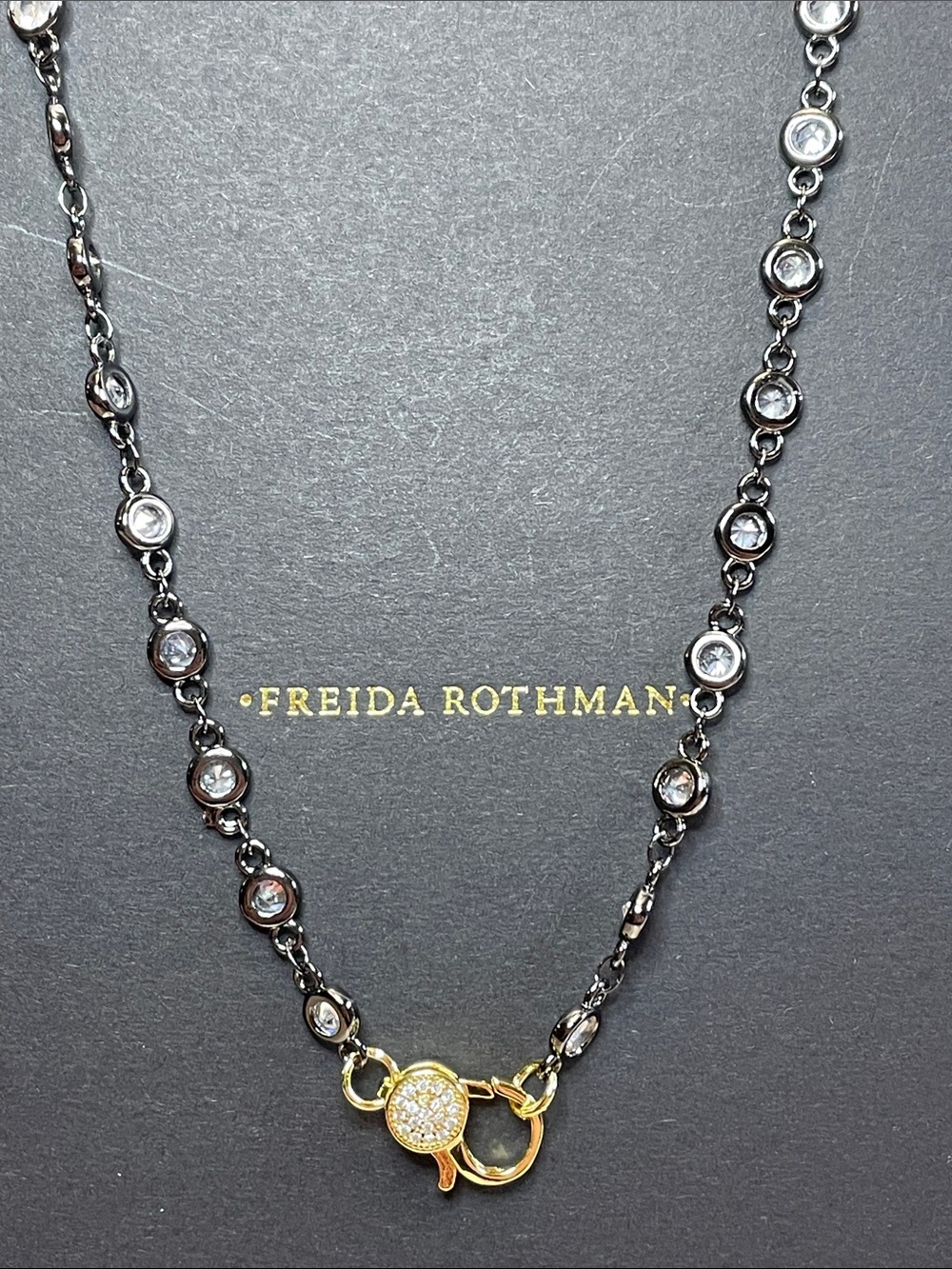 Freida Rothman VAULT Two-Tone Black Lumi Bezel w/ Pave Closure - NWT $135 MSRP